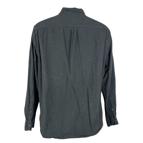 J Crew Button Down Shirt Men Large Grey Brushed Twill Slim Cotton Long Sleeve - Picture 2 of 12